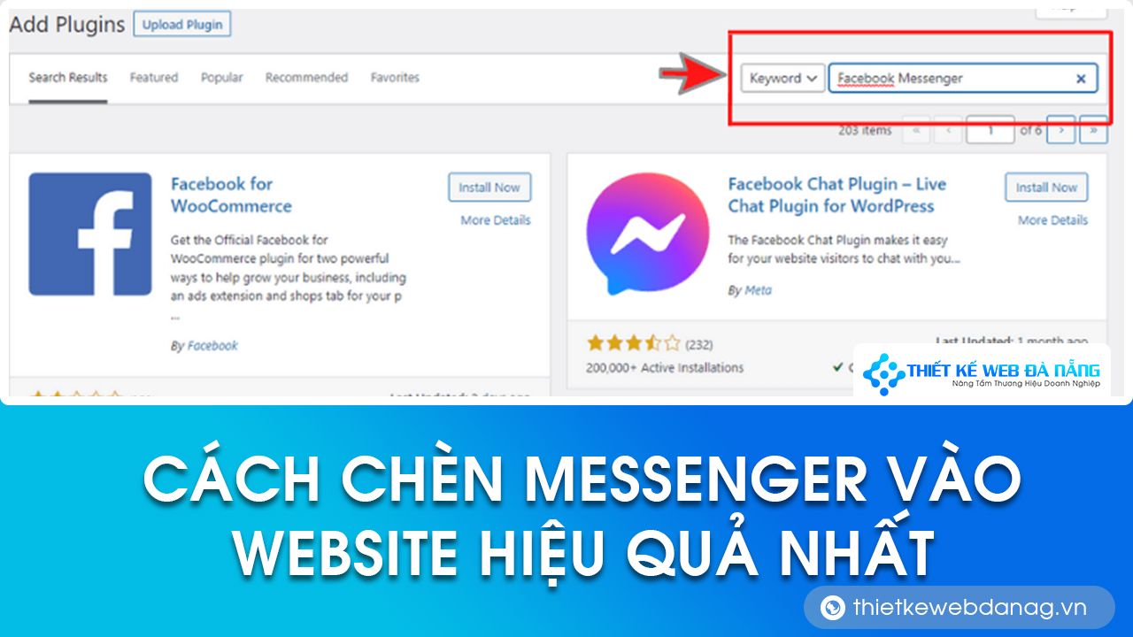 chèn messenger facebook vào website